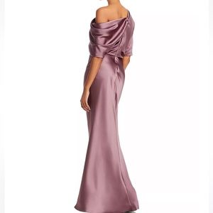 Amsale Draped Satin One Shoulder Dress